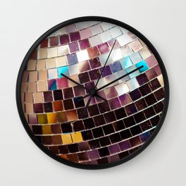 Disco Ball Wall Clock | Music, Celebration, Dance, Retro, Sparkle, Nightclub, Mirrored, Silver, Vintage, Studio54 