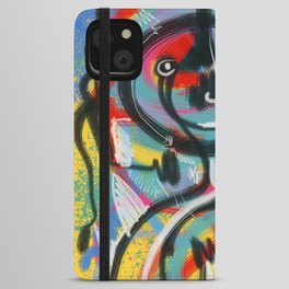 Yellow King is Dancing Graffiti Art Outsider iPhone Wallet Case