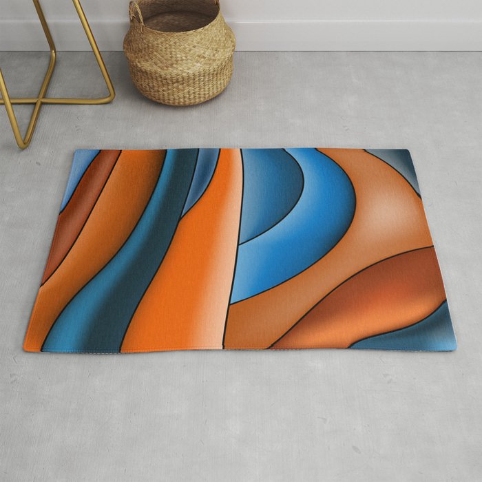 Lines Of Stained Glass Rug