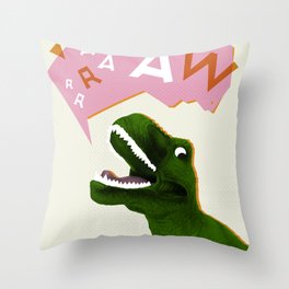 Dinosaur Raw! Throw Pillow