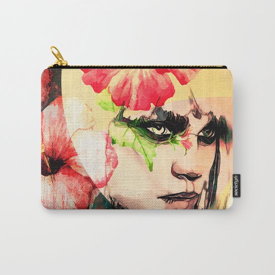 WOMAN WITH FLOWERS 4 Carry-All Pouch
