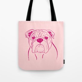 English Bulldog (Pink and Raspberry) Tote Bag