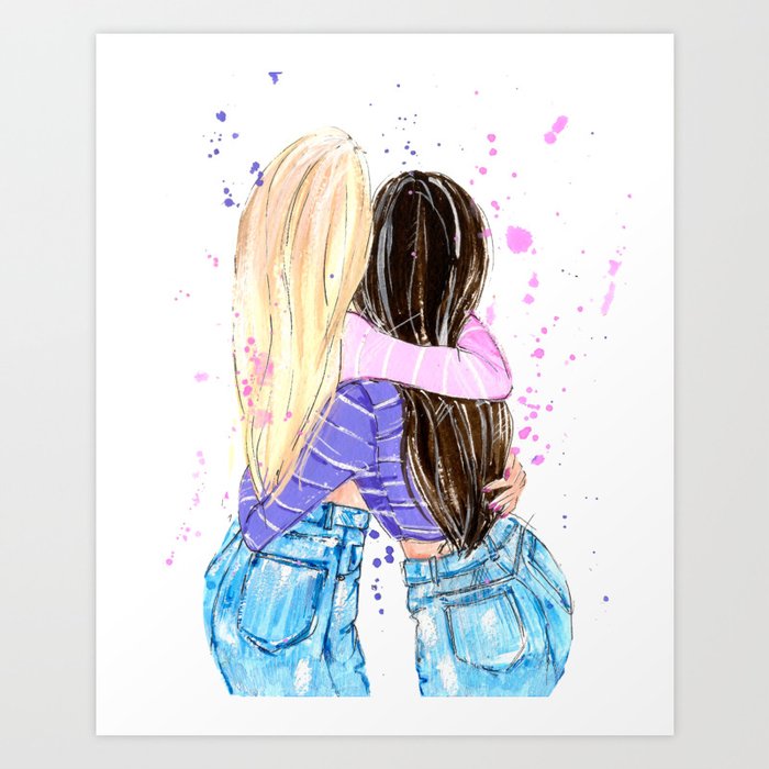 Best Friends Art Print by sashaspring | Society6