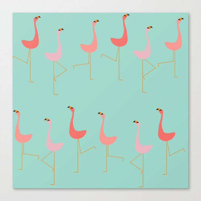 MARCH OF THE FLAMINGOS Canvas Print
