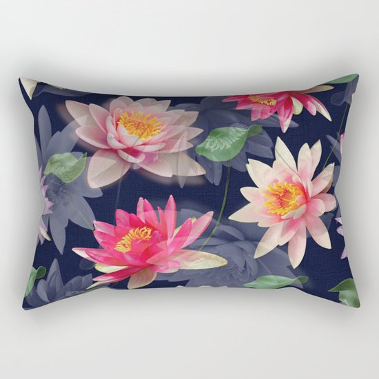 Lotus Flower Pattern #2 Rectangular Pillow