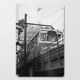 Black and white Vieux Lyon funiculaire, going downhill from Fourviere Cutting Board