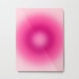 Bubble Gum Pink Gradient Metal Print