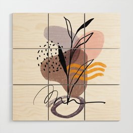 Boho modern minimalist plant Wood Wall Art