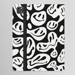 Black and White Dripping Smiley iPad Folio Case