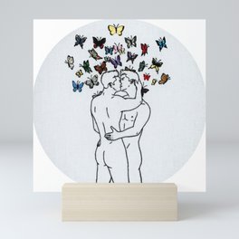 Embroidery art "Butterfly" printed/ Gay art Mini Art Print