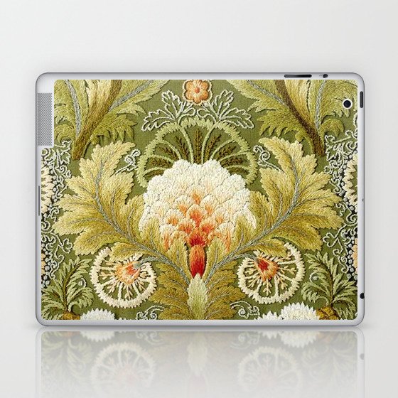 William Morris Vintage Silk Embroidery Floral  Laptop & iPad Skin