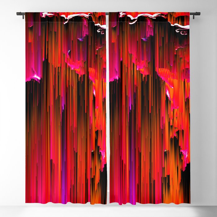 En Rouge Abstract Glitch Pixel Art Blackout Curtain By En Rouge Abstract Glitch Pixel Art Blackout Curtain