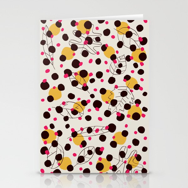 Dots + leaves Stationery Cards