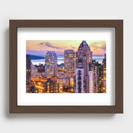 Yaletown Voyeuristic 0361 Vancouver Cityscape View English Bay British Columbia Canada Sunset Travel Recessed Framed Print