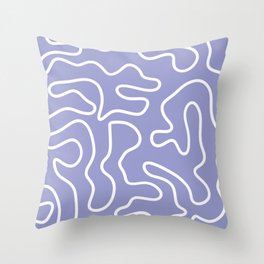 Squiggle Maze Minimalist Abstract Pattern in Light Periwinkle Purple Throw Pillow