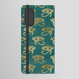 Eye of Ra Egyptian Hieroglyphic - Gold & Green Android Wallet Case