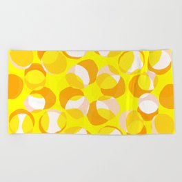 Modern Abstract Summer Reflection Yellow  Beach Towel