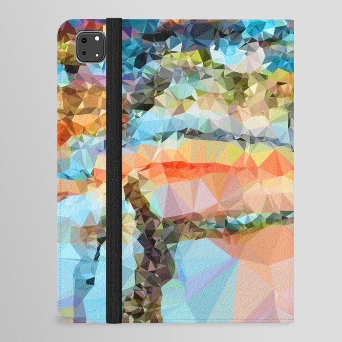 Colorful Cliff Low Poly Geometric Triangle Art iPad Folio Case