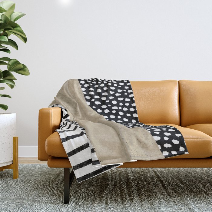 White and deals tan throw blanket