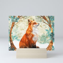 Fox Winter Alone Mini Art Print