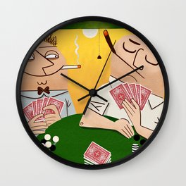 Poker Faces Wall Clock