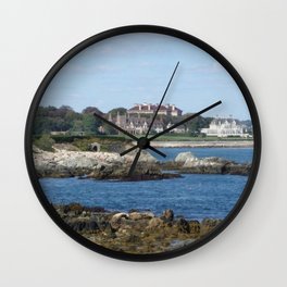 Newport Cliff Walk - Newport Rhode Island by Jeanpaul Ferro Wall Clock | Rockyshore, Photo, Cliffwalk, Roughpoint, Newportmansions, Gildedage, Providence, Curated, Newengland, Coastline 