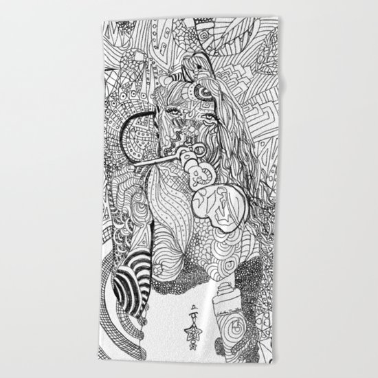 Girl Blowing Bubbles Beach Towel