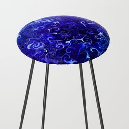 Into the Teeming Depths - Abstract Ocean Art Counter Stool