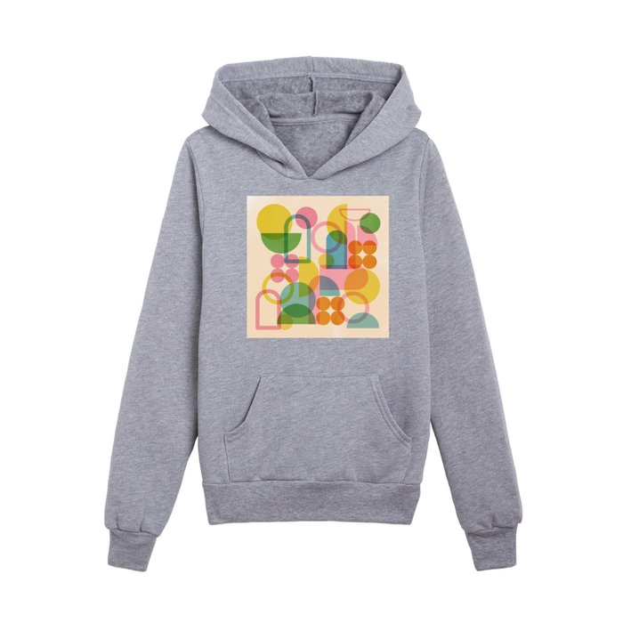 Simple Shapes Collage Kids Pullover Hoodie