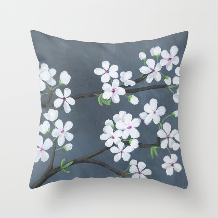 Blossoming Cherry Throw Pillow