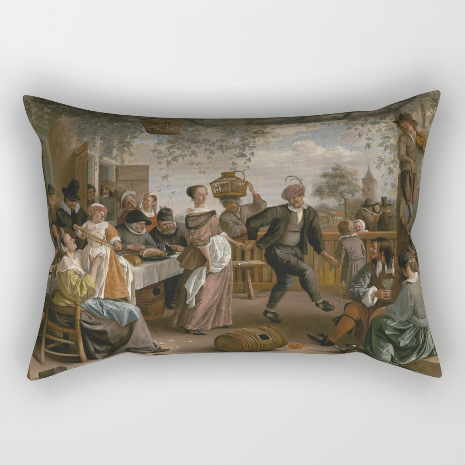 Jan Steen The Dancing Couple 1663 Painting Rectangular Pillow By