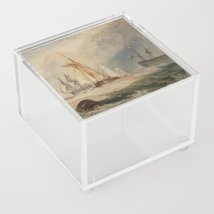 Vintage John Constable painting of Ships Acrylic Box