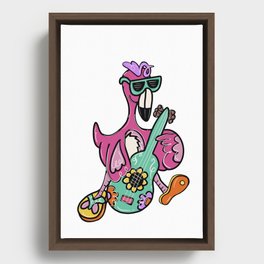 Flamingo luau party Framed Canvas