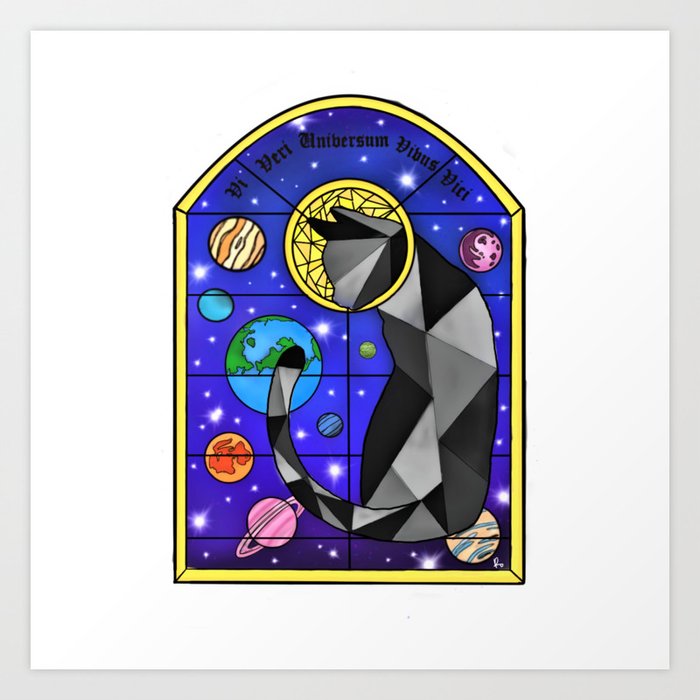 Stained Glass Cat Art Print By Roosevelt Society6