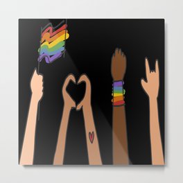 LGBTQ pride hand drawn style Metal Print