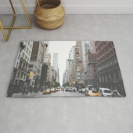 USA Photography - Street In New York City Area & Throw Rug