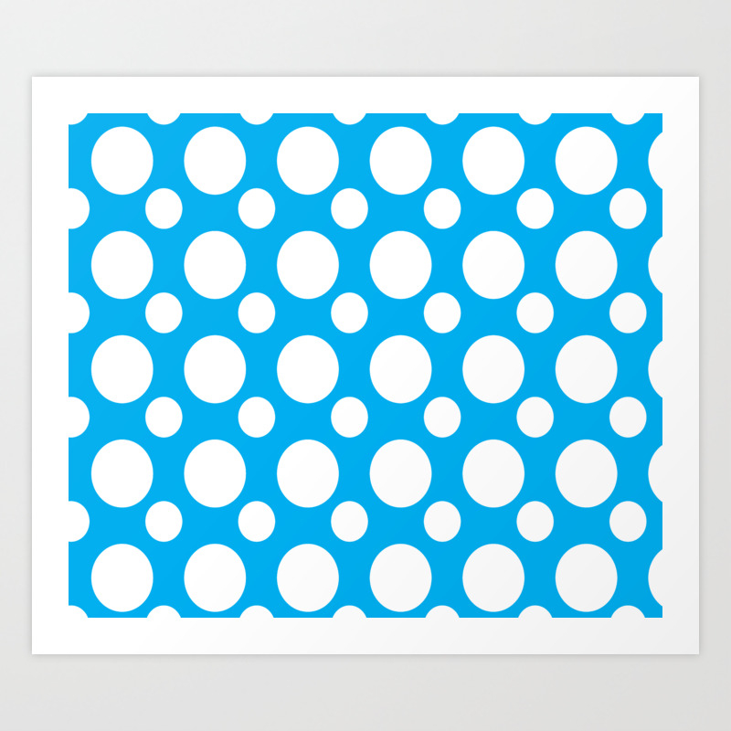 White Dots On A Blue Background Abstract Art Art Print By