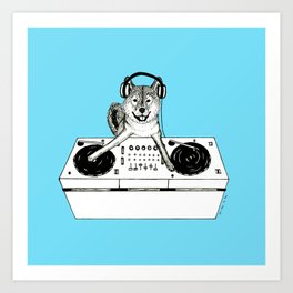 Shiba Inu Dog DJ-ing Art Print