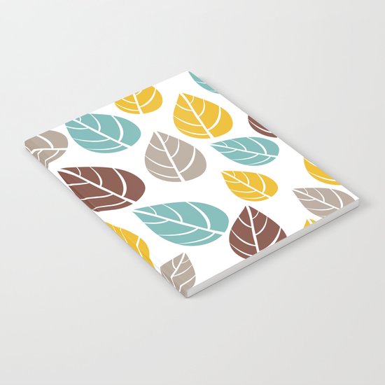 Seamless Autumn Leaves Pattern Notebook
