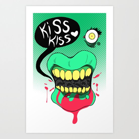 Kiss kiss Art Print