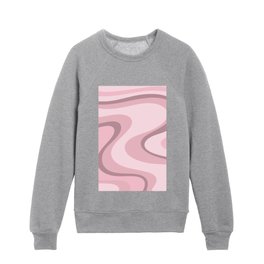 Mauve Pink Wave Machine Soft Liquid Swirl Pattern  Kids Crewneck