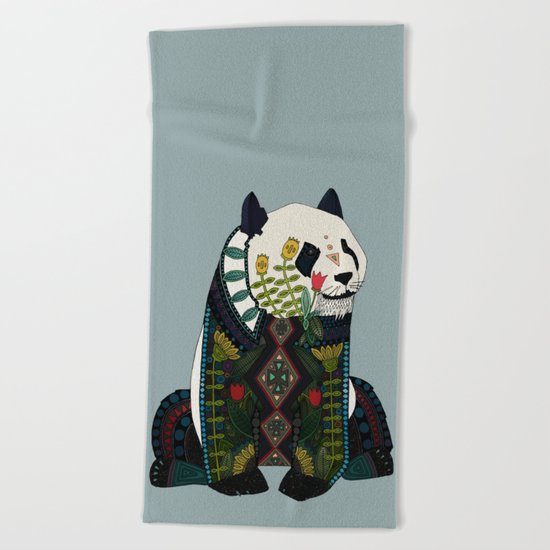 panda silver Beach Towel