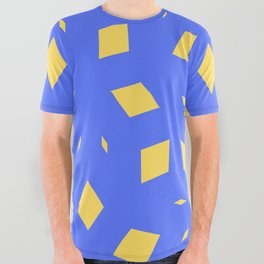 yellow and blue diamond pattern All Over Graphic Tee