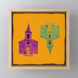 Double haunted house Framed Mini Art Print