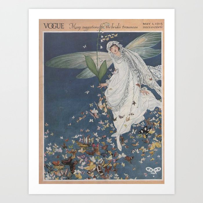 Vintage Fashion Magazine Cover - Spring May 1913 Butterflies Art Print
