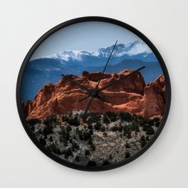 Garden of the Gods, Colorado Travel Illustration Wall Clock