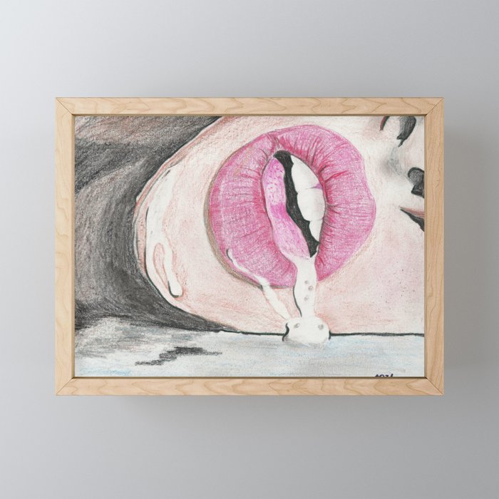 La bocca Framed Mini Art Print