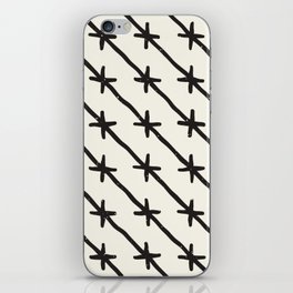Black Galvanized Barbed Wire on Antique White iPhone Skin