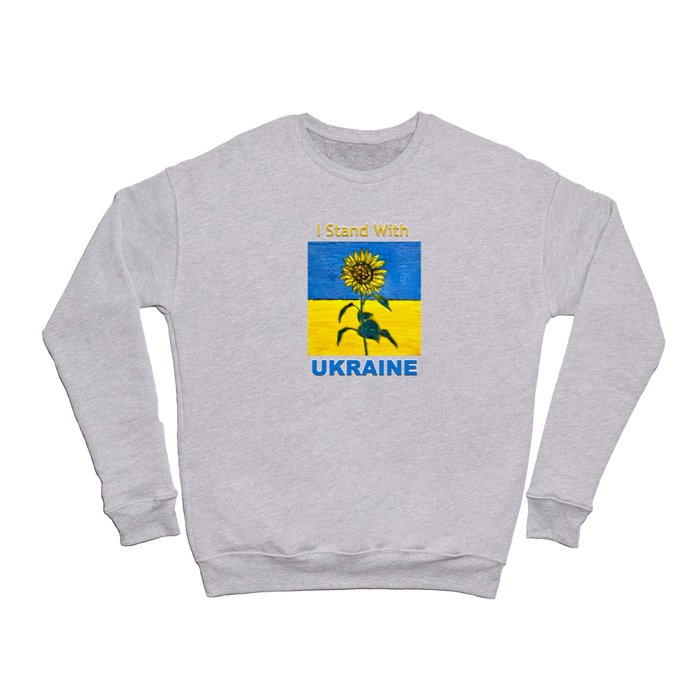 I Stand With Ukraine Wht Crewneck Sweatshirt