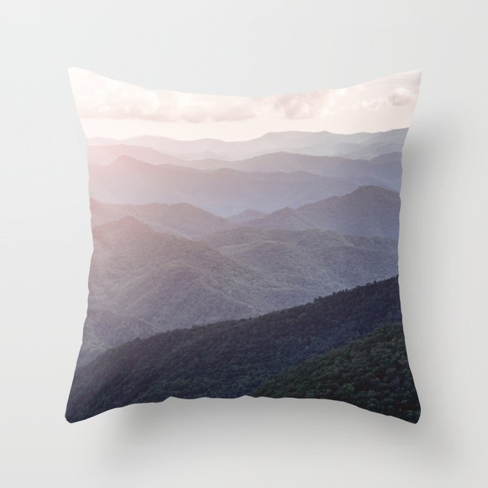 Smoky Mountains Sunset - Wanderlust Nature Photography Throw Pillow